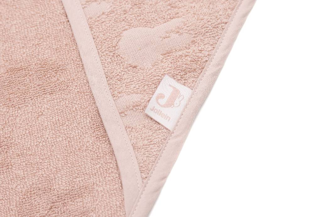 Jollein Kapuzenhandtuch Frottee 75x75cm Miffy Jacquard Wild Rose im Angebot