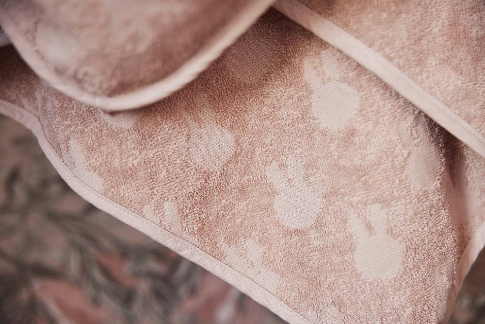 Jollein Kapuzenhandtuch Frottee 75x75cm Miffy Jacquard Wild Rose im Angebot