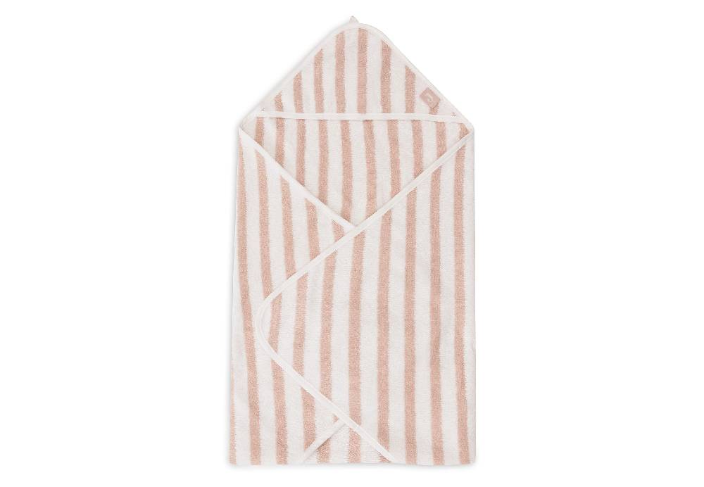 Jollein Kapuzenhandtuch 75x75cm Stripe Terry Wild Rose GOTS Fabrik Onlineshop