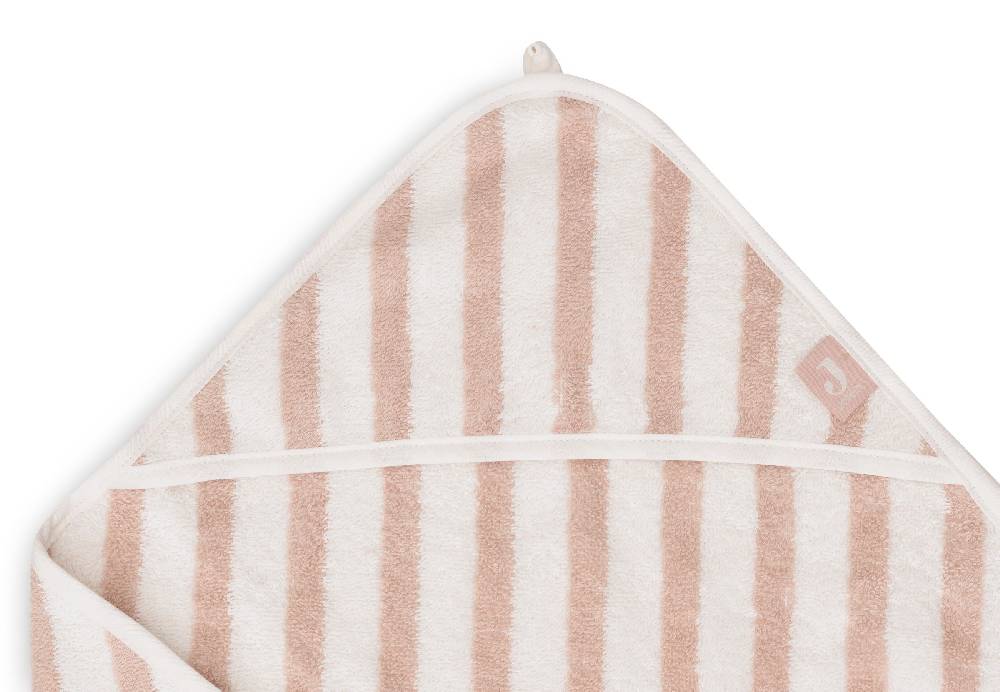 Jollein Kapuzenhandtuch 75x75cm Stripe Terry Wild Rose GOTS Fabrik Onlineshop