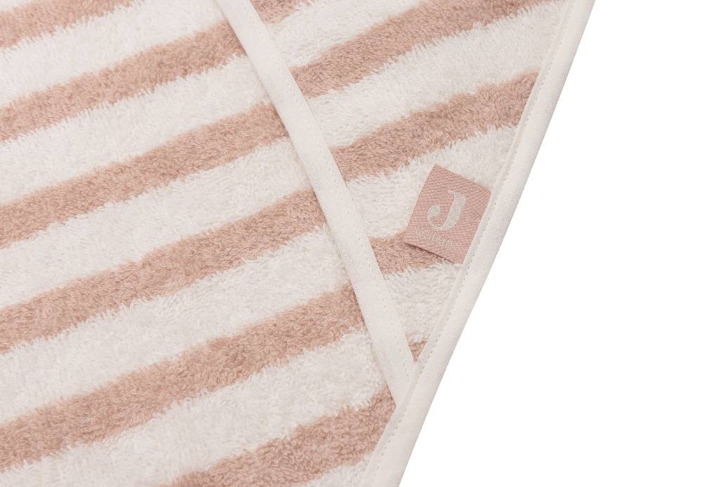 Jollein Kapuzenhandtuch 75x75cm Stripe Terry Wild Rose GOTS Fabrik Onlineshop