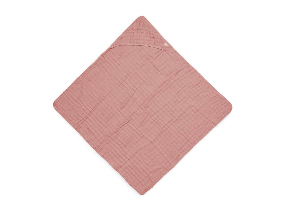 Jollein Kapuzenhandtuch Wrinkled Cotton 75x75cm Rosewood