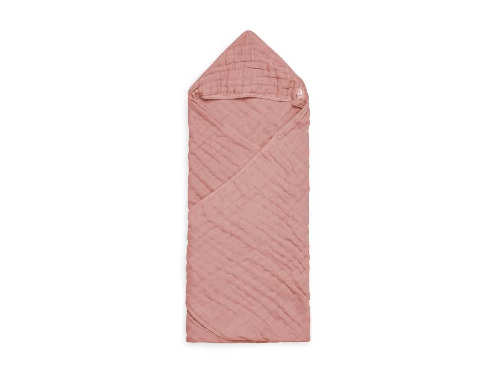 Jollein Kapuzenhandtuch Wrinkled Cotton 75x75cm Rosewood Rabatt