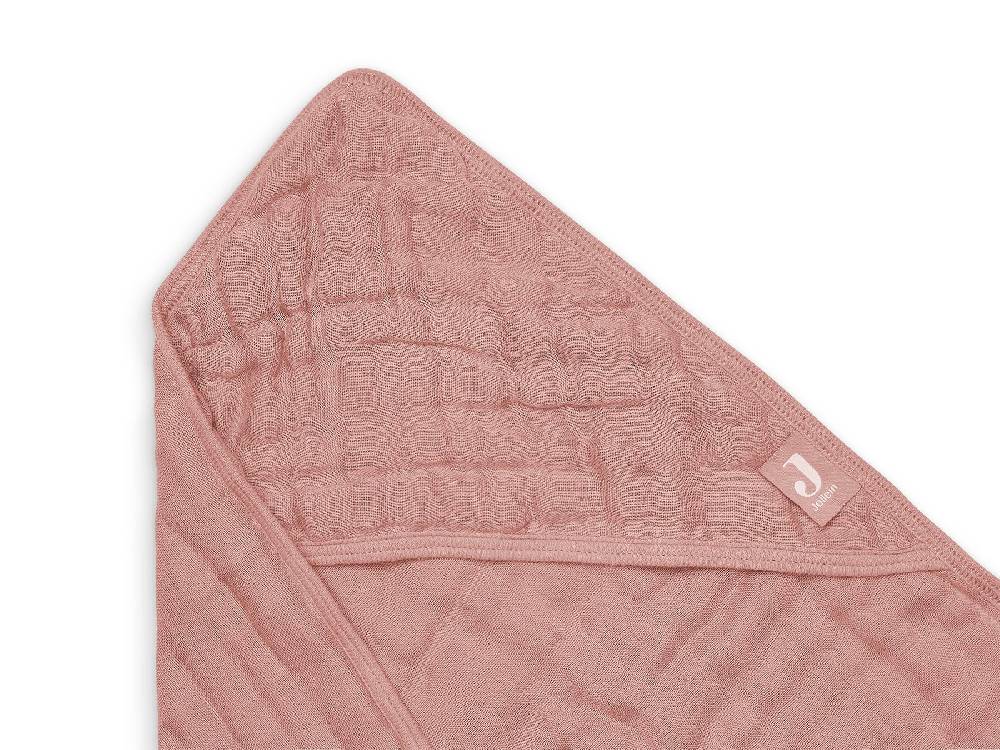 Jollein Kapuzenhandtuch Wrinkled Cotton 75x75cm Rosewood Rabatt