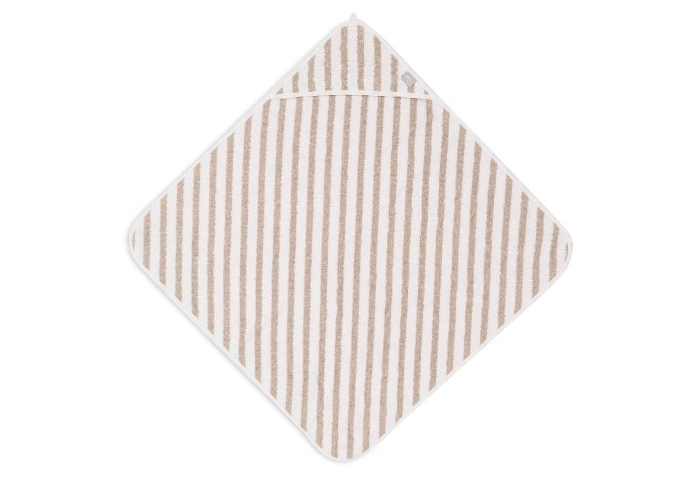 Jollein Kapuzenhandtuch 75x75cm Stripe Terry Olive Green GOTS