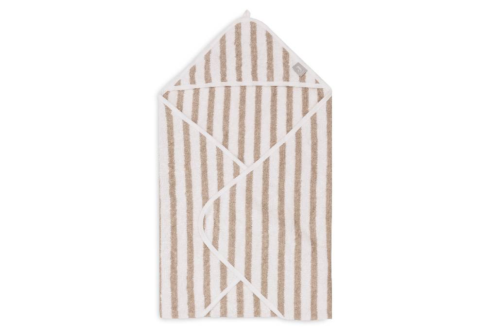 Jollein Kapuzenhandtuch 75x75cm Stripe Terry Olive Green GOTS Günstig kaufen