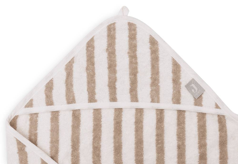 Jollein Kapuzenhandtuch 75x75cm Stripe Terry Olive Green GOTS Günstig kaufen