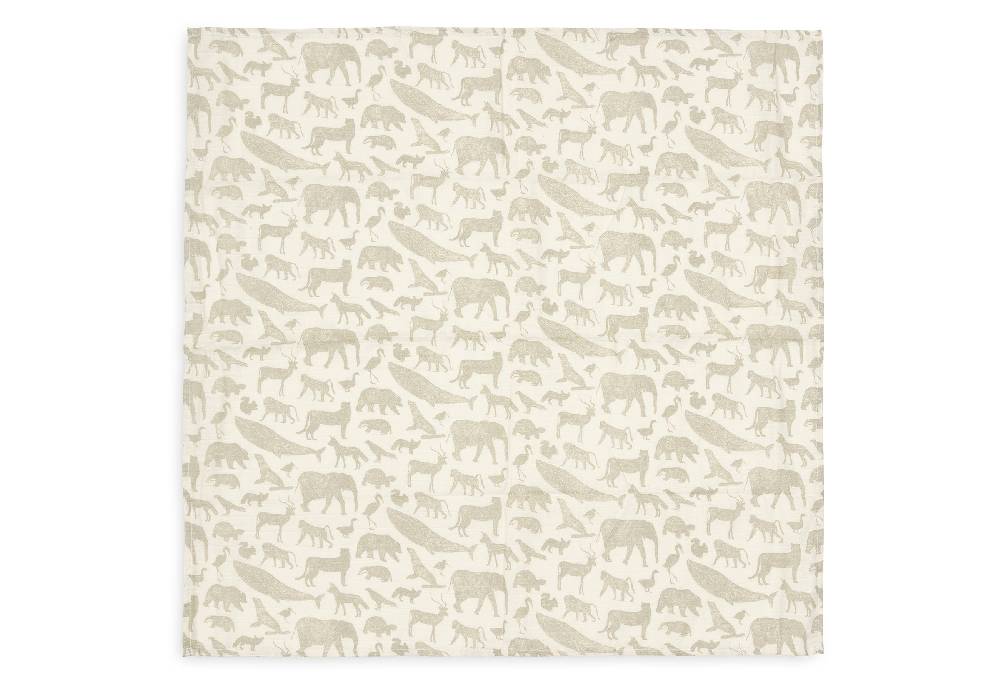 Jollein Spucktuch Hydrophill 70x70cm Animals Olive Green (3pack) Cyber Monday