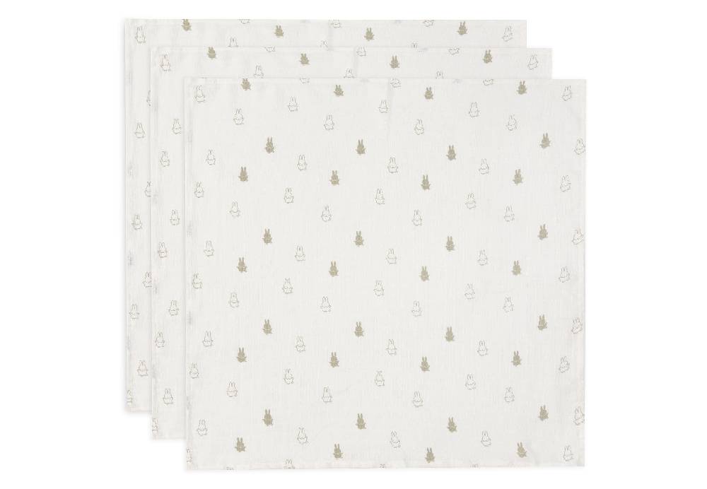 Jollein Spucktuch Hydrophill 70x70cm Happy Miffy Olive Green (3pack)