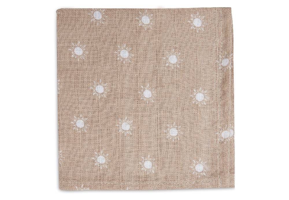Jollein Spucktuch Musselin Pointelle Sun - Biscuit - GOTS - 2 Stück 50% Rabatt mit kostenlosem Versand