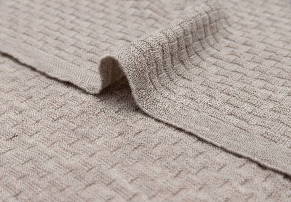 Jollein Decke Wiege 75x100cm Weave Knit Merino wool Funghi im Angebot