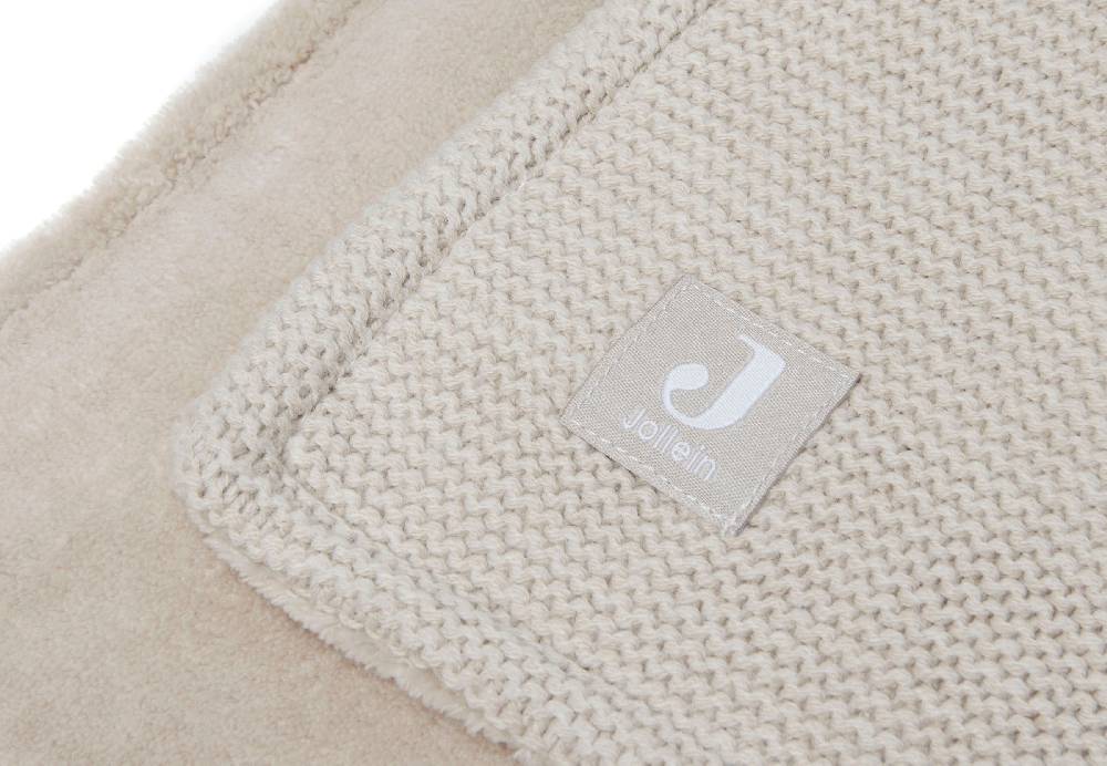 Jollein Decke Wiege 75x100cm Basic Knit Nougat/Fleece Schlussverkauf