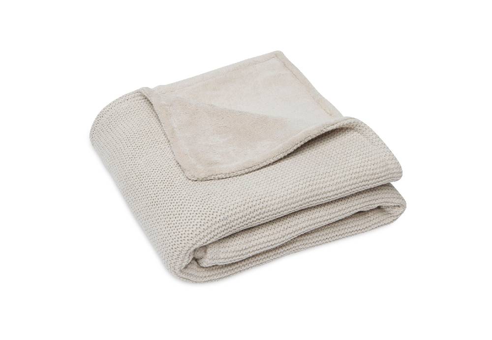 Jollein Decke Wiege 75x100cm Basic Knit Nougat/Fleece Schlussverkauf