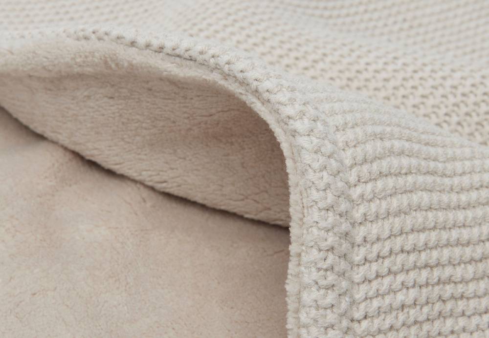 Jollein Decke Wiege 75x100cm Basic Knit Nougat/Fleece Schlussverkauf
