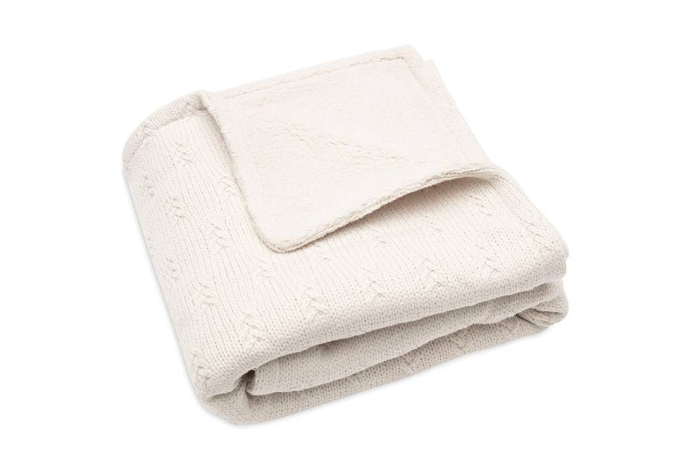 Jollein Decke Wiege 75x100cm Grain Knit Oatmeal/Velvet Fabrikverkauf