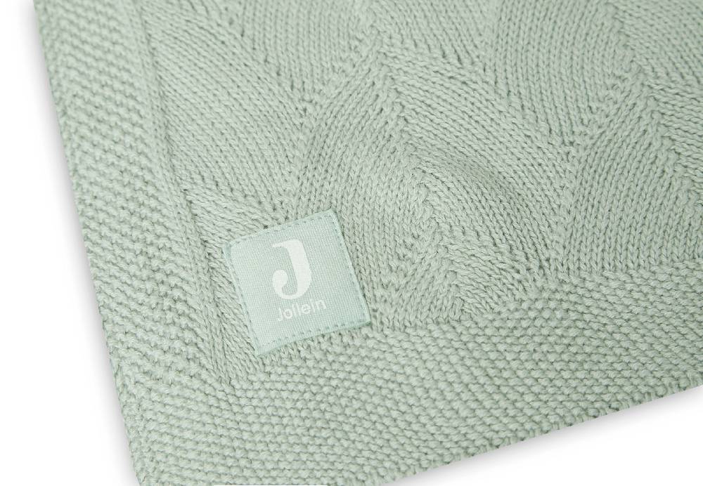 Jollein Decke Wiege 75x100cm Shell Knit Sea Foam GOTS Blitzverkäufe