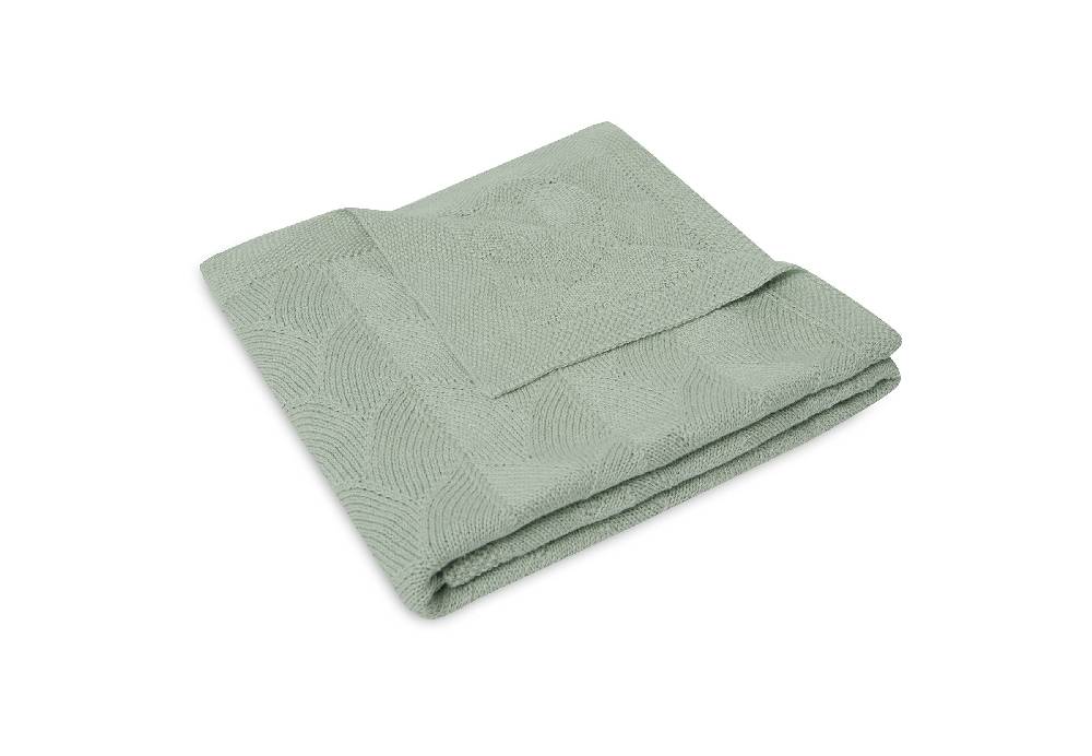 Jollein Decke Wiege 75x100cm Shell Knit Sea Foam GOTS Blitzverkäufe