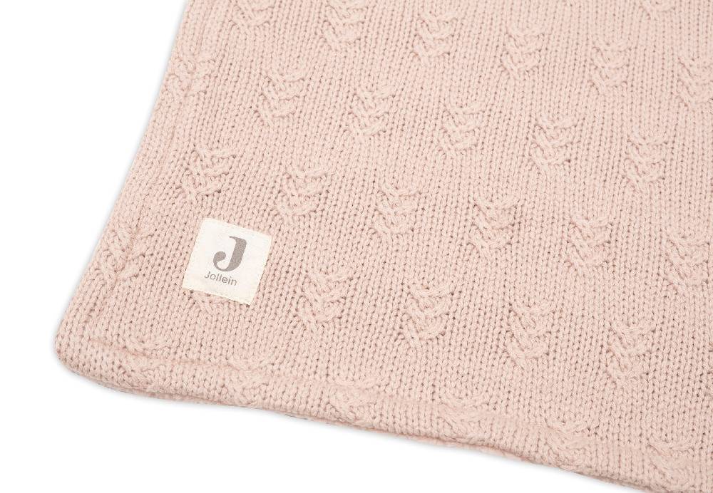 Jollein Decke Wiege 75x100cm Grain Knit Wild Rose/Velvet Limitierter Zeitrabatt