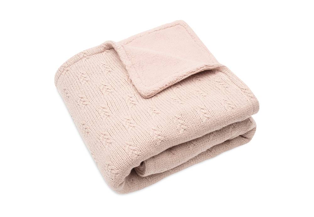 Jollein Decke Wiege 75x100cm Grain Knit Wild Rose/Velvet Limitierter Zeitrabatt
