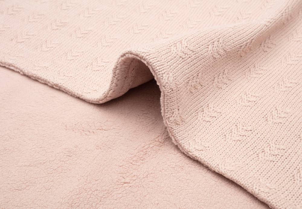 Jollein Decke Wiege 75x100cm Grain Knit Wild Rose/Velvet Limitierter Zeitrabatt