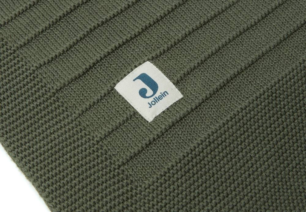 Jollein Decke Wiege 75x100cm Pure Knit Leaf Green GOTS Fabrik Onlineshop