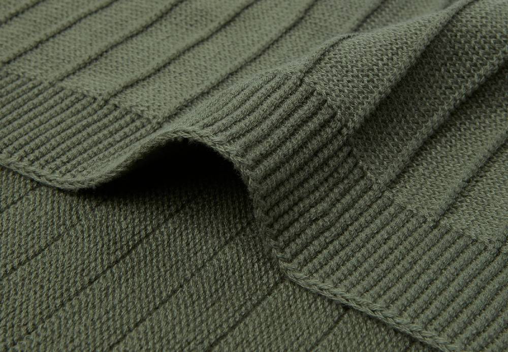 Jollein Decke Wiege 75x100cm Pure Knit Leaf Green GOTS Fabrik Onlineshop