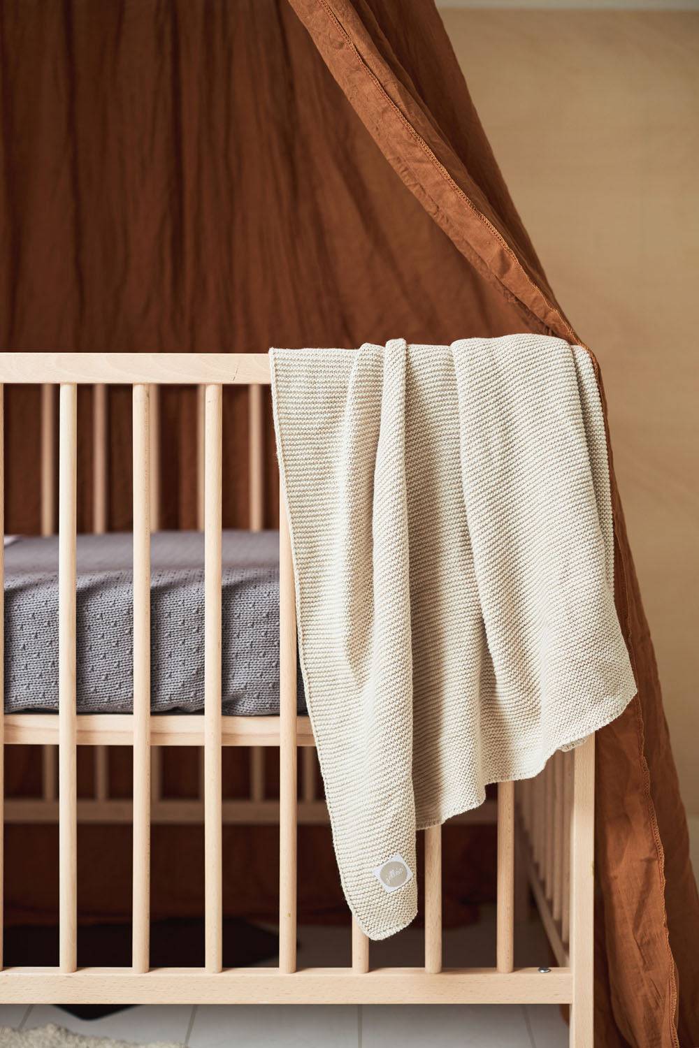 Jollein Decke Kinderbett 100x150cm Basic Knit Nougat Fabrikpreis