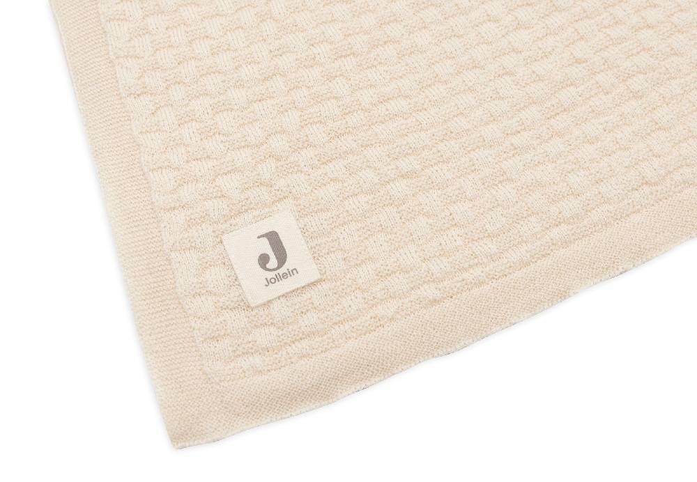 Jollein Decke Kinderbett 100x150cm Weave Knit Merino wool Oatmeal Günstig kaufen