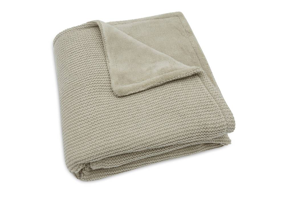 Jollein Decke Wiege 75x100cm Basic Knit Olive Green/Fleece Versandkostenfrei