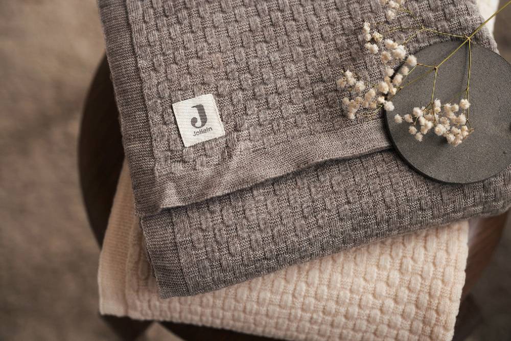 Jollein Decke Kinderbett 100x150cm Weave Knit Merino wool Funghi Flash Sale