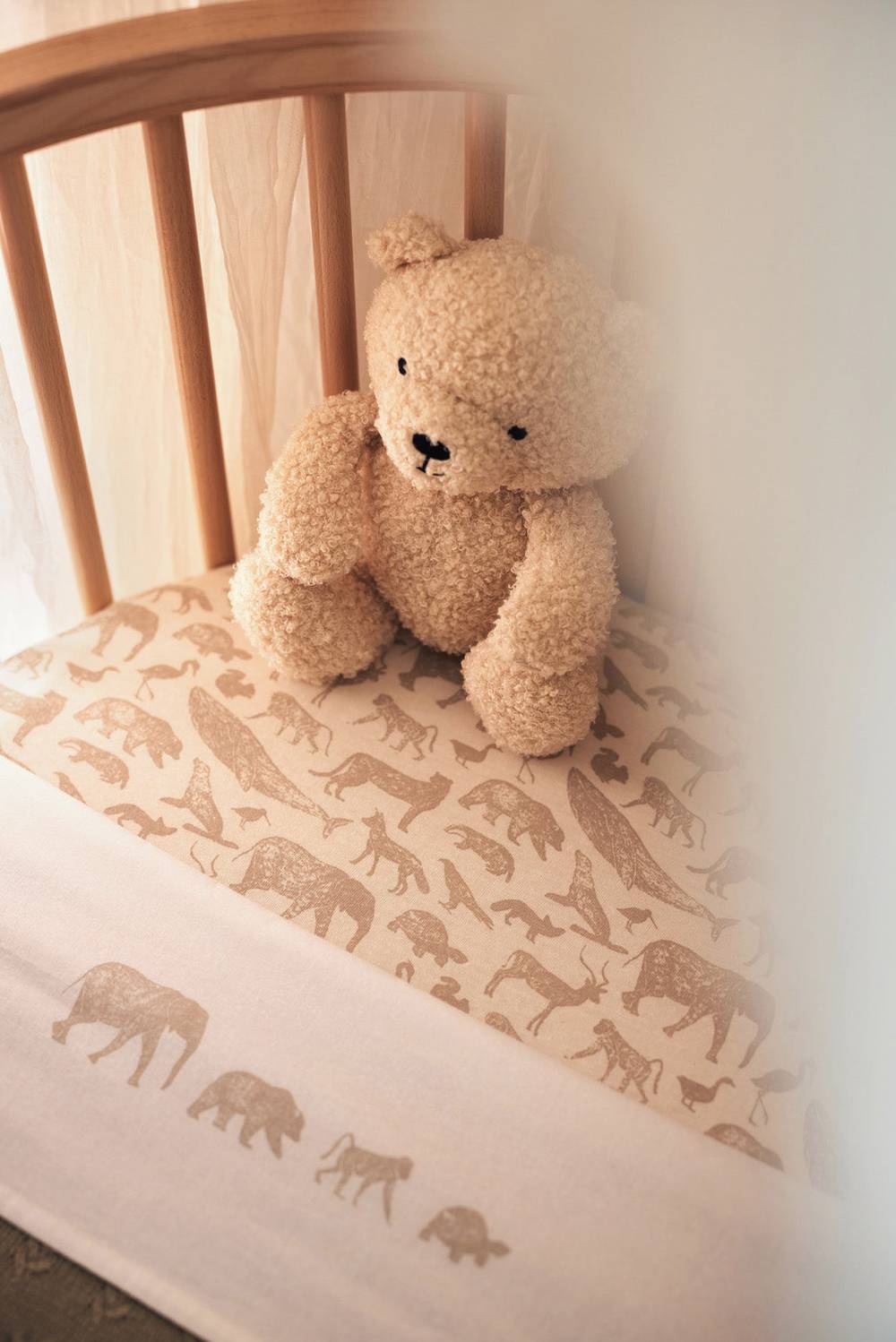 Jollein Bettlaken Kinderbett 120x150cm Animals Nougat Osterangebot