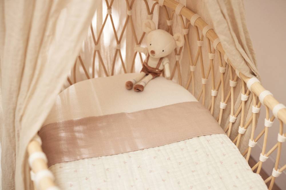 Jollein Bettlaken Kinderbett 120x150cm Slub Nougat Valentinstagsangebot