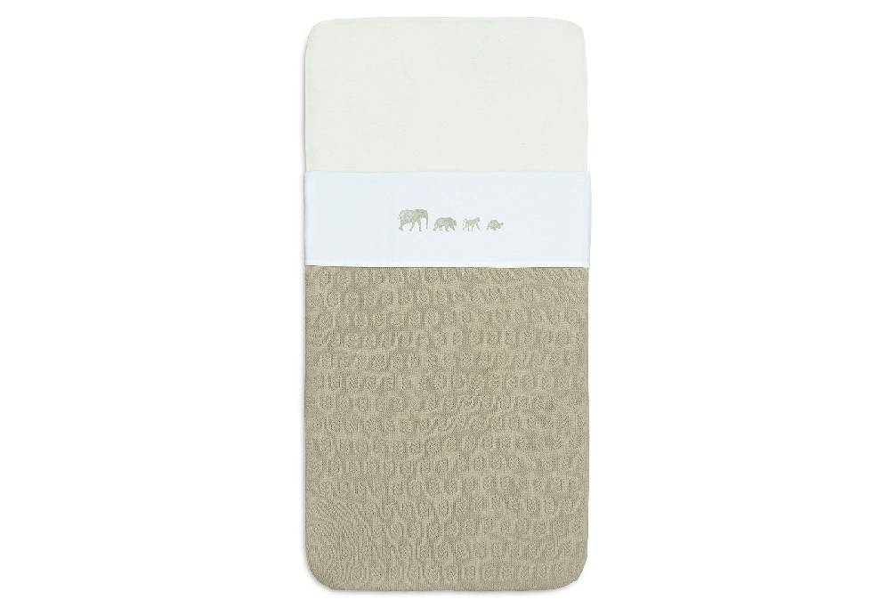 Jollein Bettlaken Wiege 75x100cm Animals Olive Green