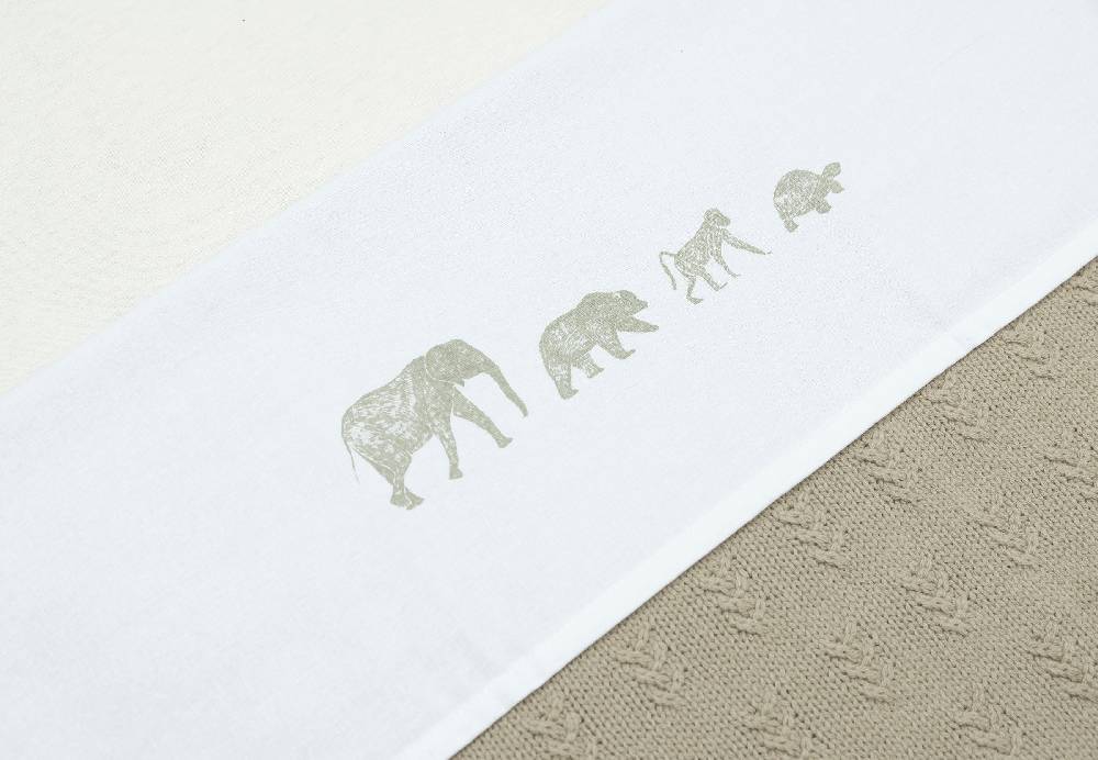 Jollein Bettlaken Wiege 75x100cm Animals Olive Green Exklusive Angebote
