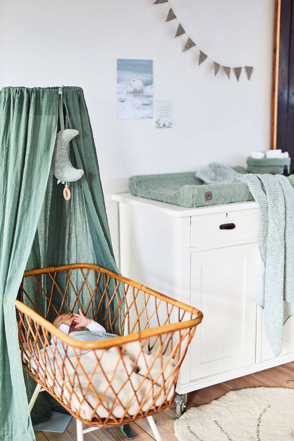 Jollein Bettlaken Kinderbett 120x150cm Snake Ash Green Saisonale Angebote