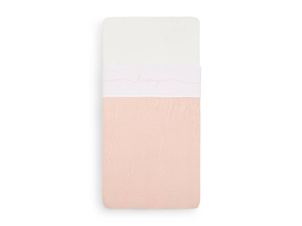 Jollein Bettlaken Wiege 75x100cm Love you Pale Pink Räumungsverkauf