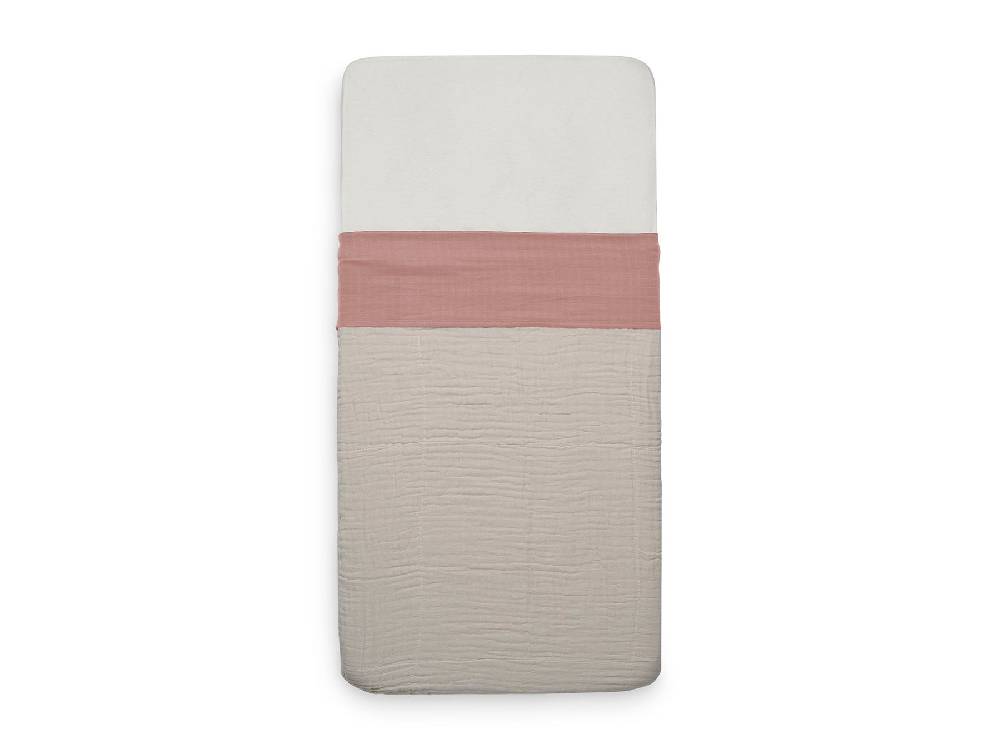 Jollein Bettlaken Wiege 75x100cm Wrinkled Cotton Rosewood Kauf eins, bekomm eins gratis