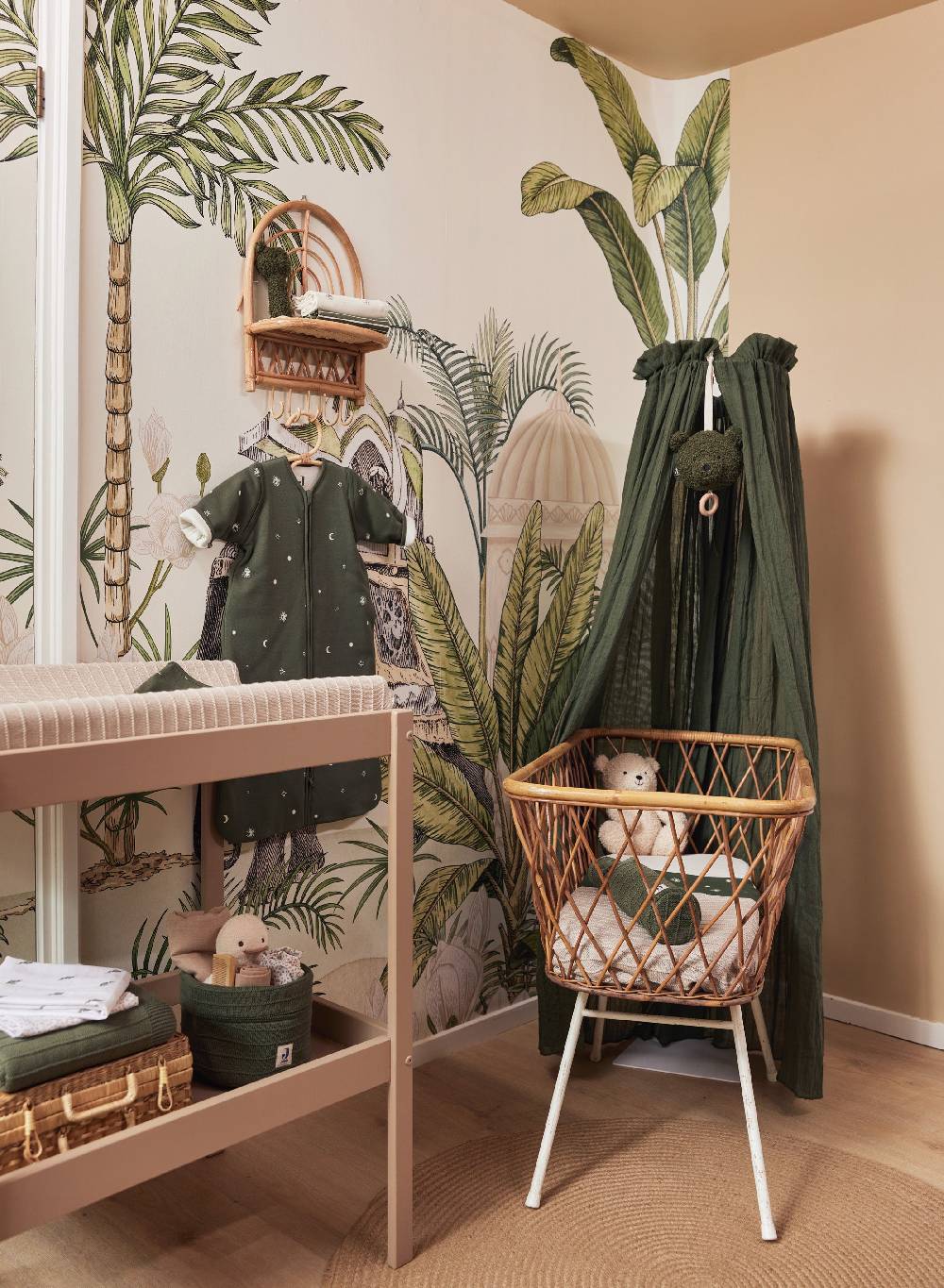 Jollein Betthimmel Vintage 155cm Leaf Green zollfrei