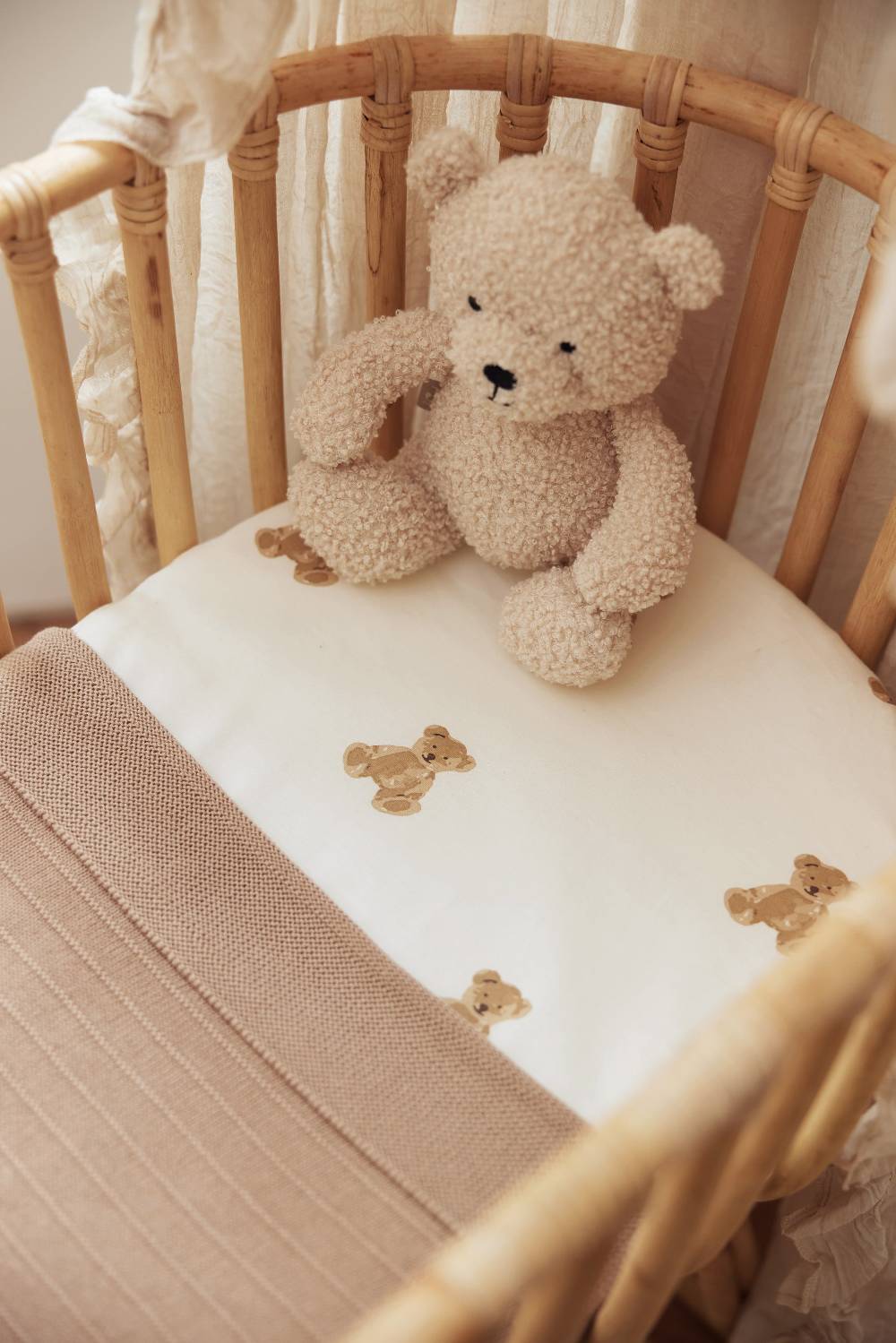 Jollein Spannbettlaken Jersey 40/50x80/90cm Teddy Bear Heißer Verkauf