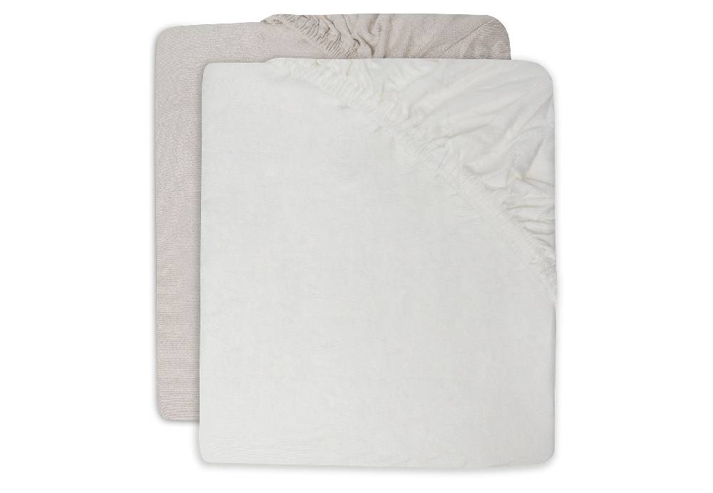 Jollein Spannbettlaken Jersey 60x120cm Ivory/Nougat (2pack)