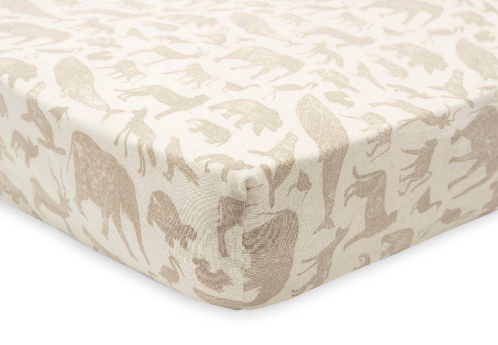 Jollein Spannbettlaken Jersey 70x140/75x150cm Animals Nougat Wochenangebot