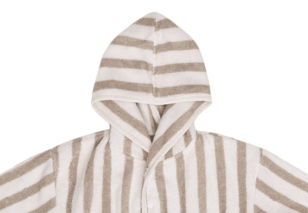 Jollein Bademantel 3-4 Jahre Stripe Frottee Olive Green GOTS Auslauf
