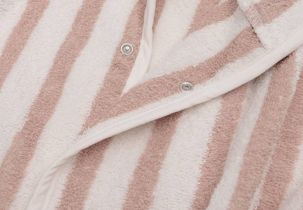 Jollein Bademantel 3-4 Jahre Stripe Frottee Wild Rose GOTS im Angebot