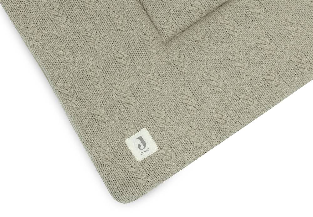 Jollein Krabbeldecke 75x95cm Grain Knit Olive Green Sonderangebot