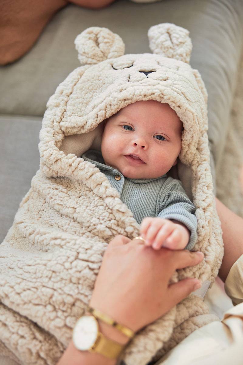Jollein Einschlagdecke für Babyschale Bunny Nougat Valentinstagsangebot
