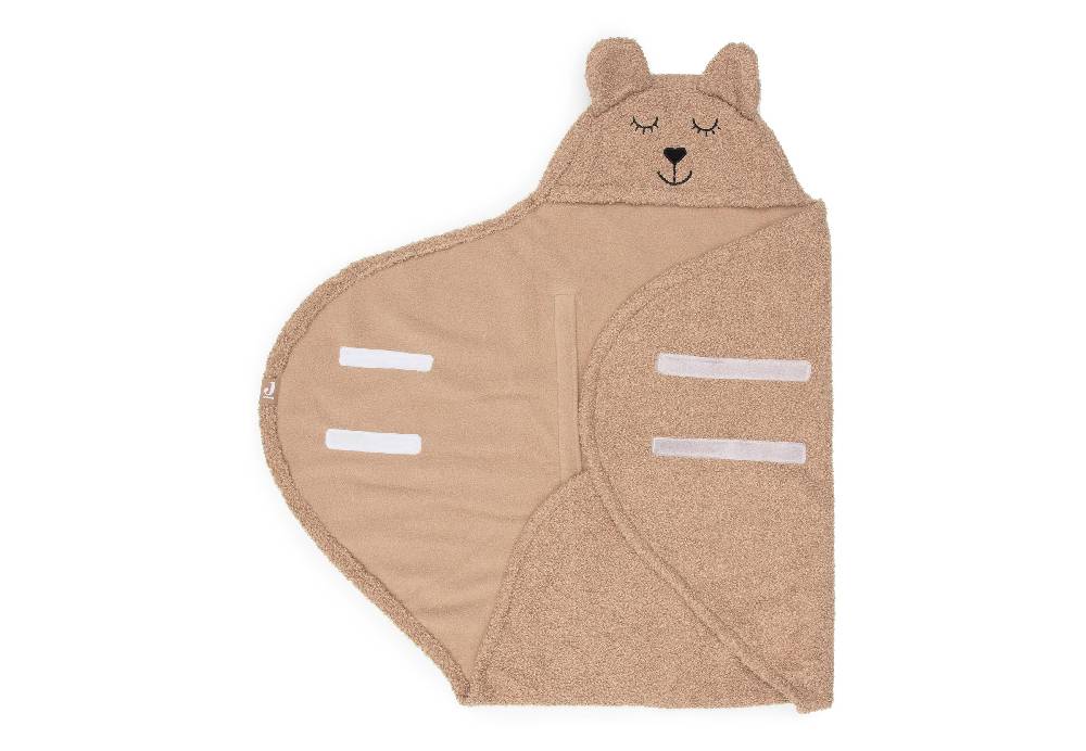 Jollein Einschlagdecke für Babyschale Bear Boucle Biscuit