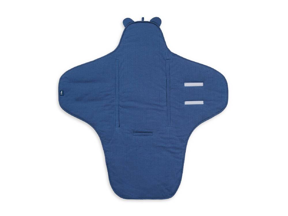 Jollein Einschlagdecke für Babyschale Basic Stripe Jeans Blue Kauf eins, bekomm eins gratis