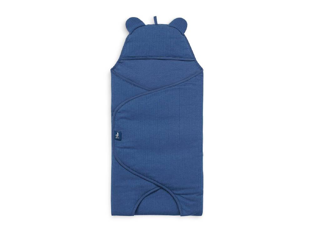 Jollein Einschlagdecke für Babyschale Basic Stripe Jeans Blue Kauf eins, bekomm eins gratis