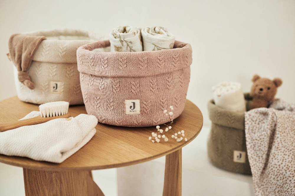 Jollein Pflegekörbchen Grain Knit Wild Rose Kostenlose Rückgabe