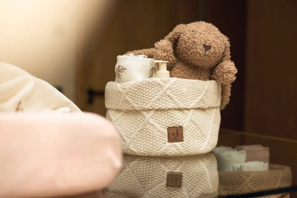 Jollein Pflegekörbchen Check Knit - Oatmeal Bis zu 50% Rabatt